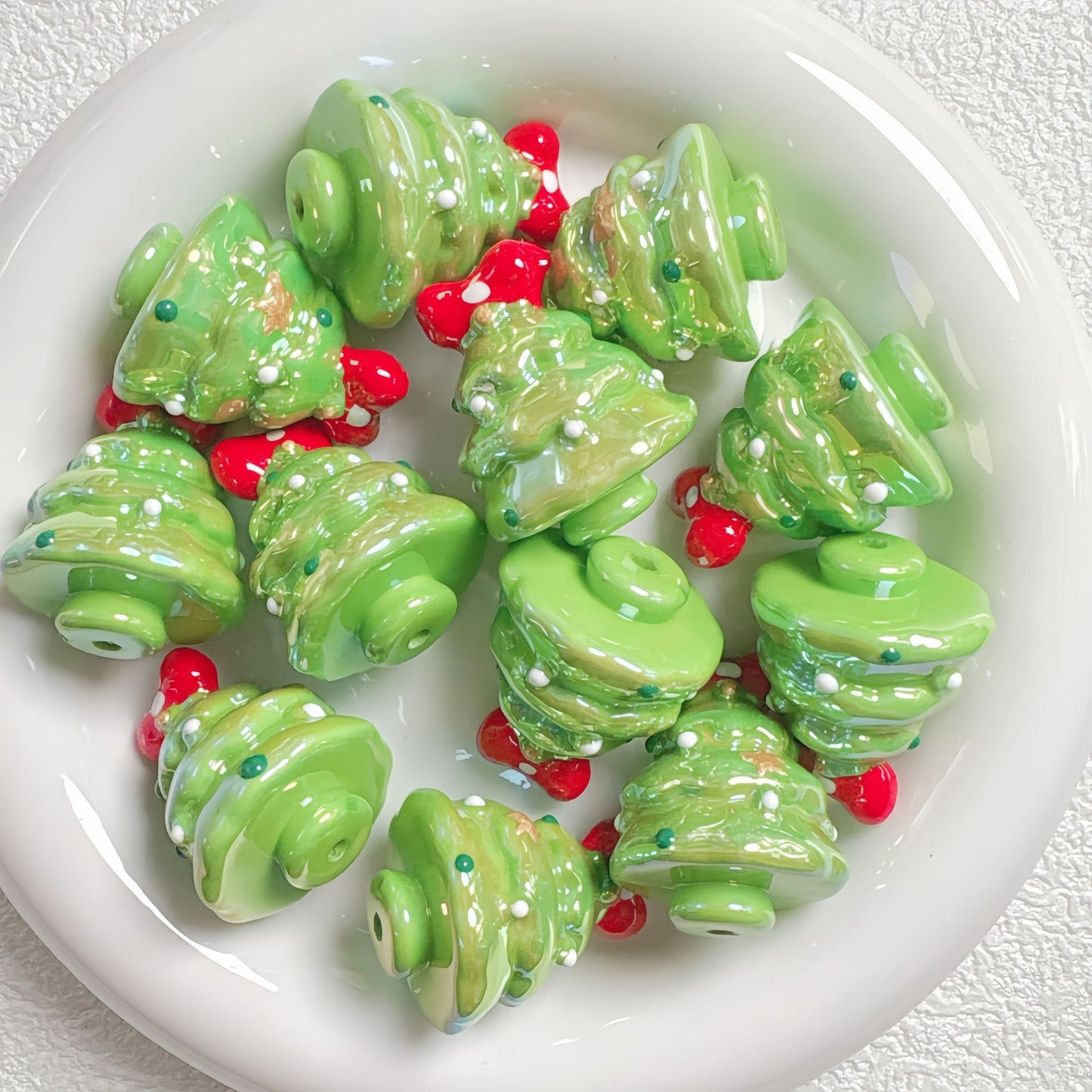 Hand-Painted Beads For Christmas Tree
