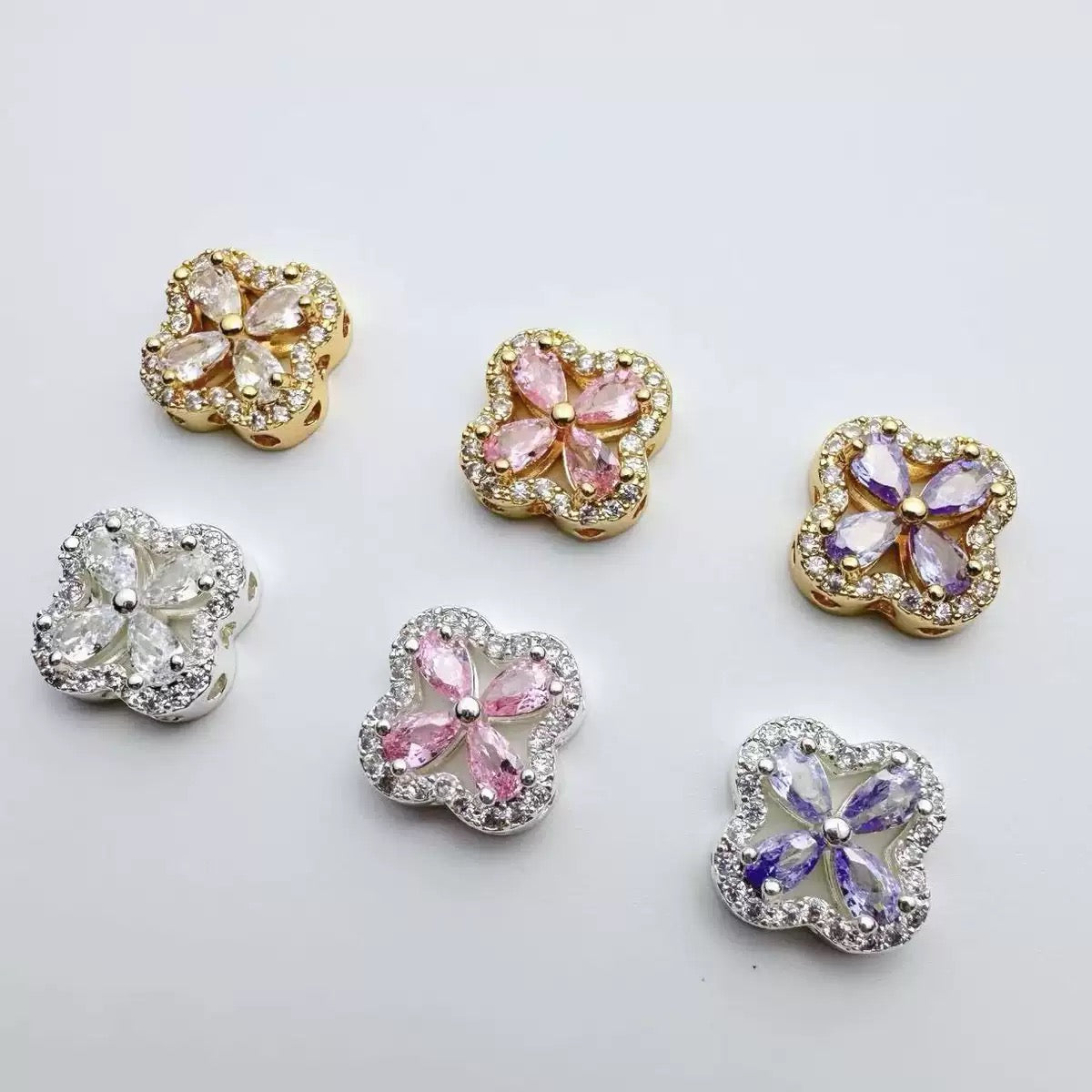 Crystal Flower Four-Way Beads