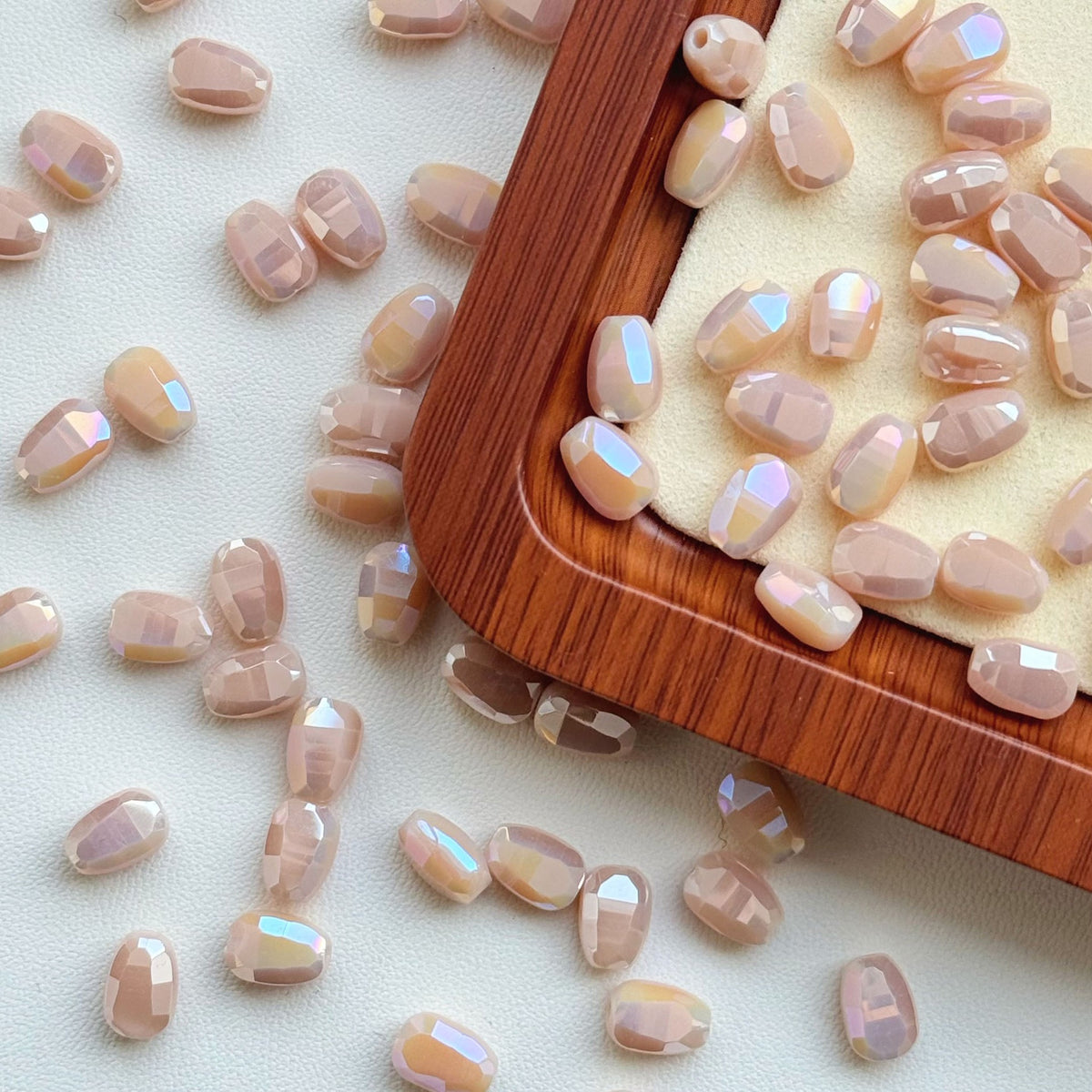 Melon‑seed Shaped Crystal Glass Beads