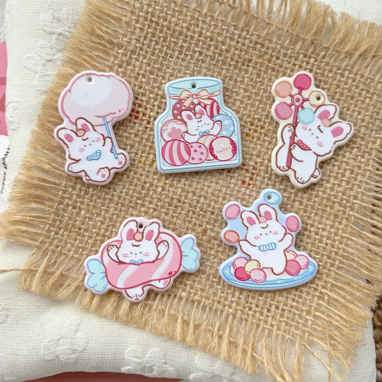Rabbit Embossed Beads