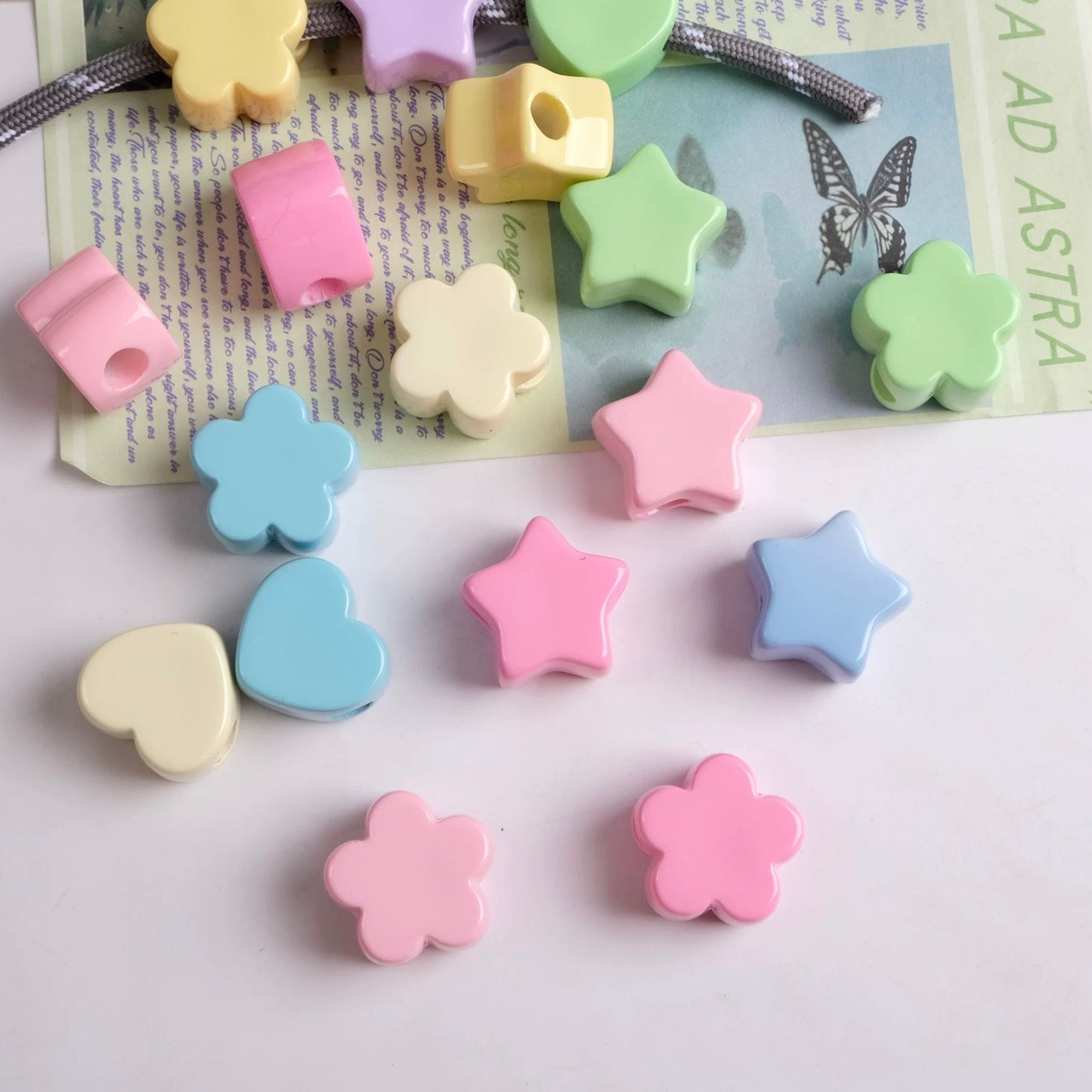 Star, Flower And Heart-Shaped Beads String