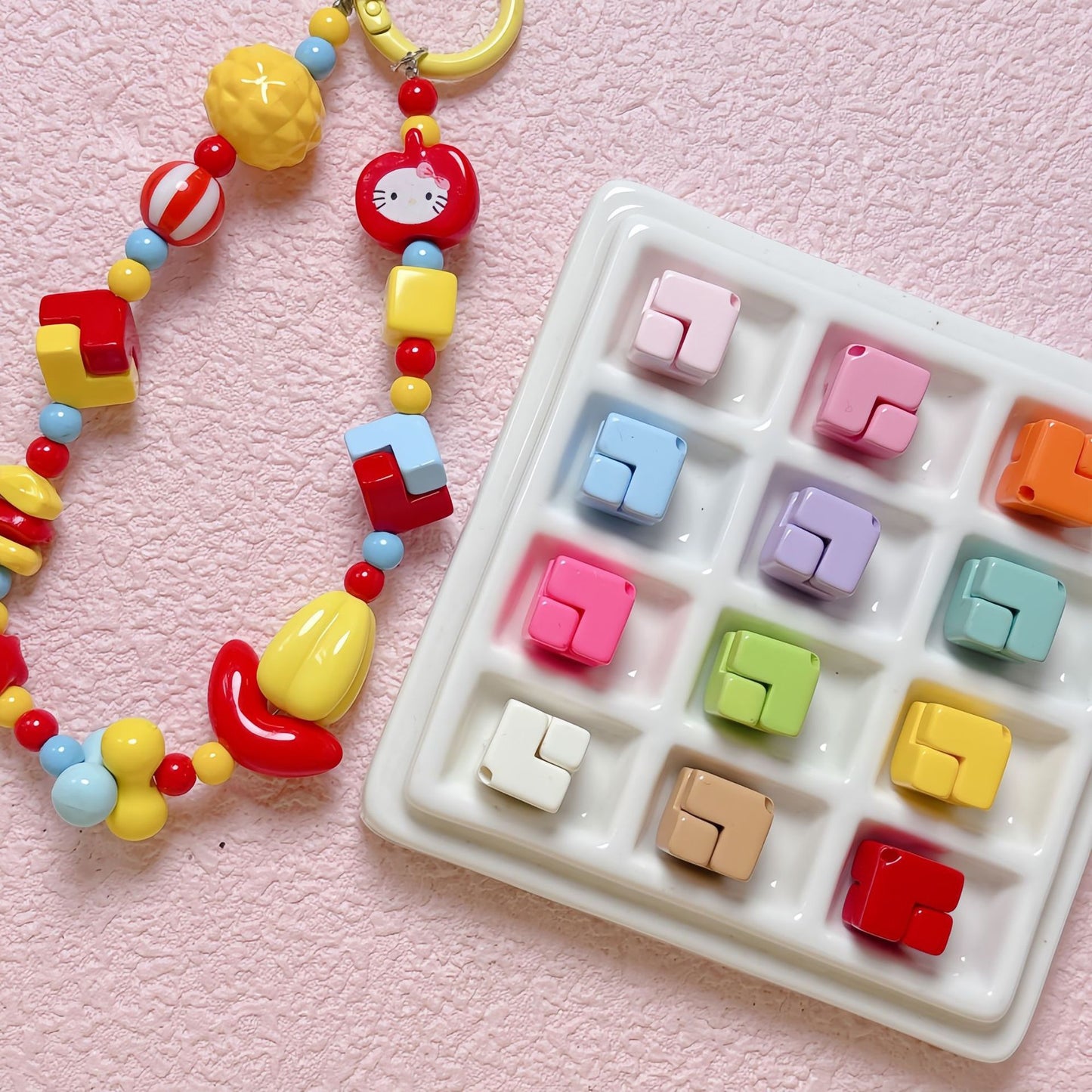 Square Block Stringing Beads