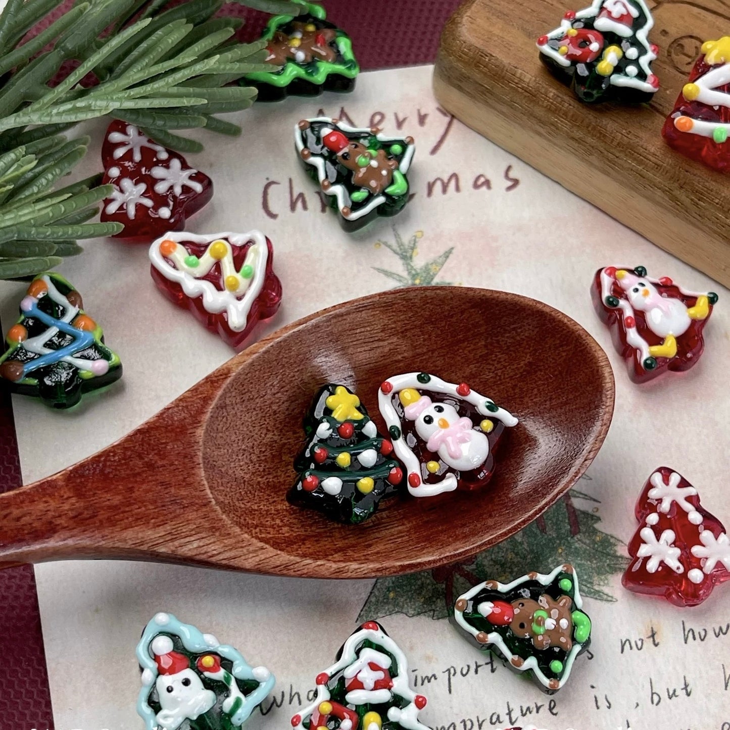 Hand-painted Beads For Christmas Tree