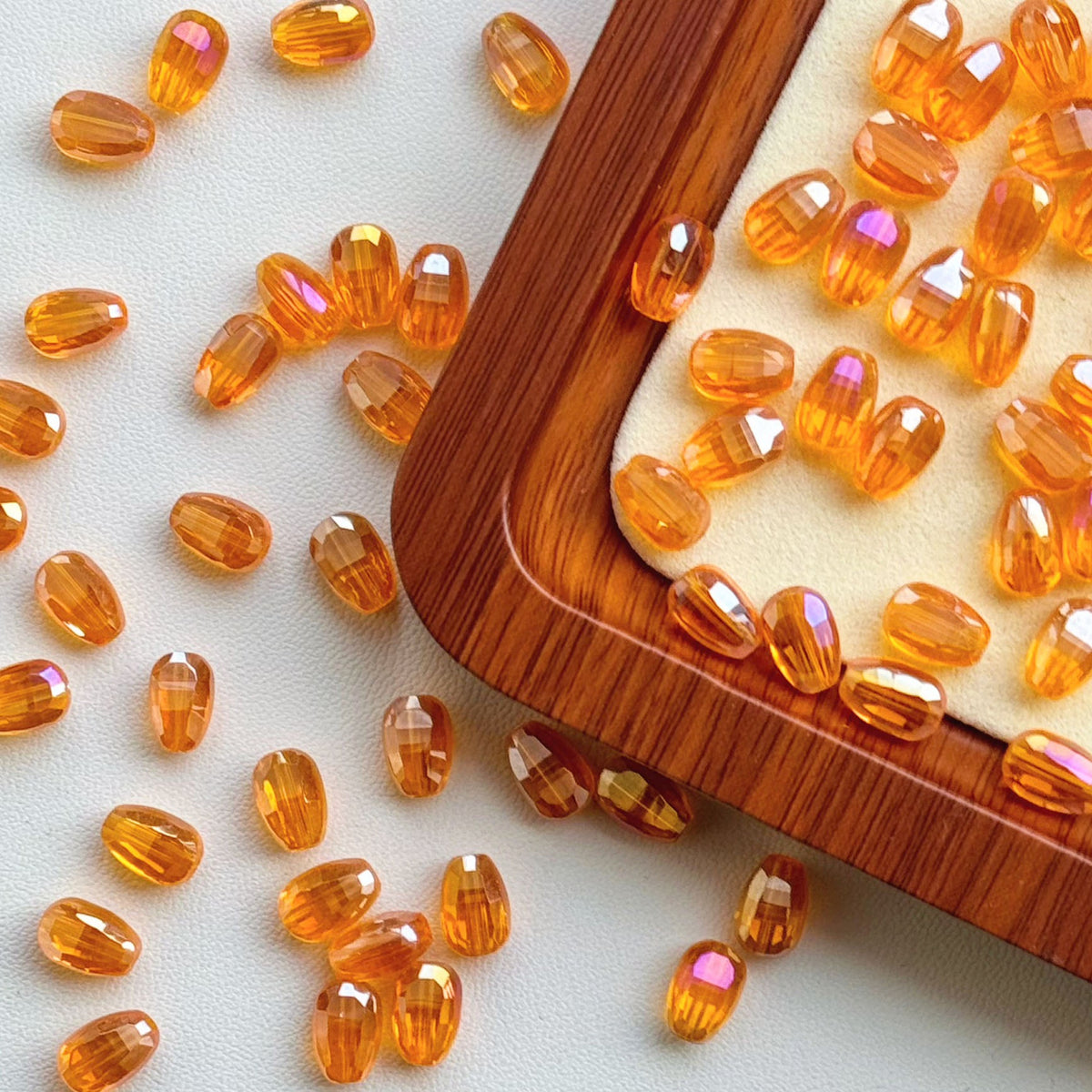 Melon‑seed Shaped Crystal Glass Beads