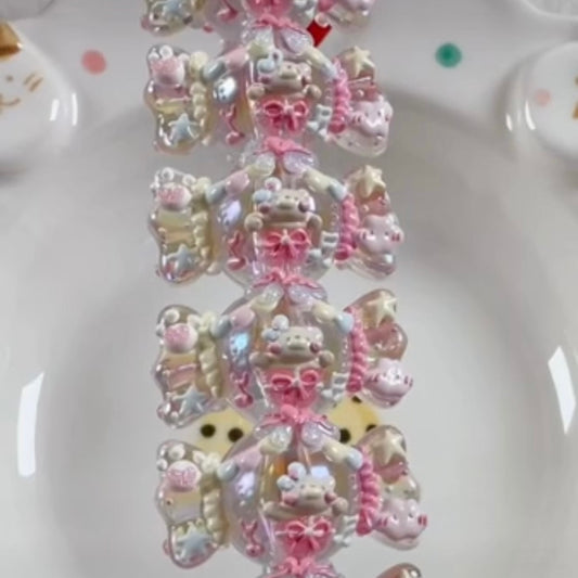 Candy Star Irregular Hand-Painted Beads