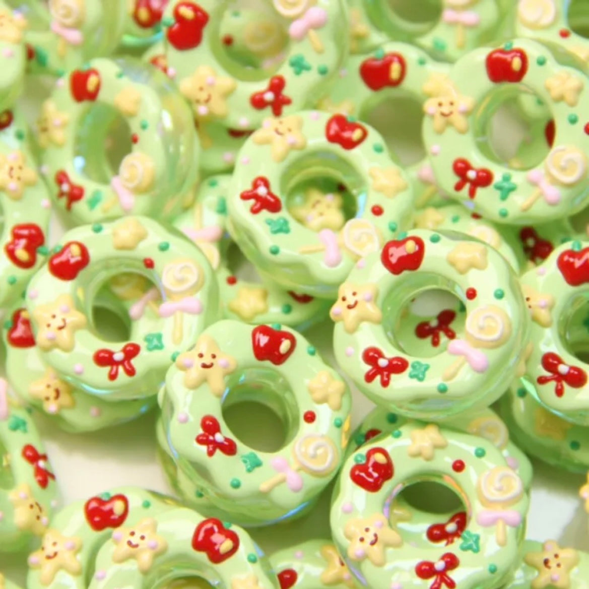 Hand-Painted Beads For Christmas Tree