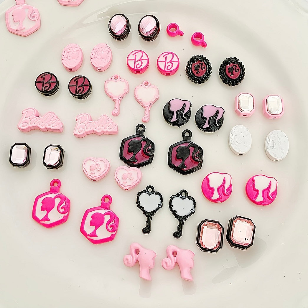 Pink Princess Alloy Beads