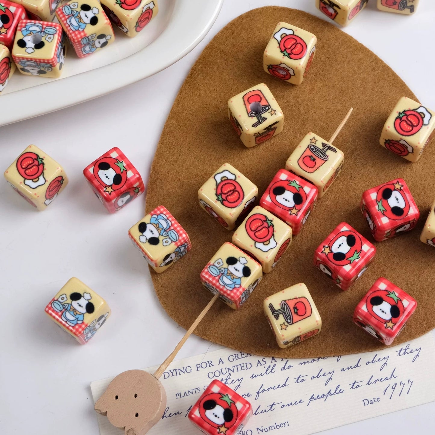 Dot-Shaped Block Bead Stringing Jewelry