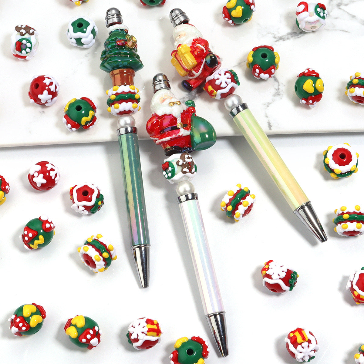 Christmas Collection Of Hand-Painted Beads