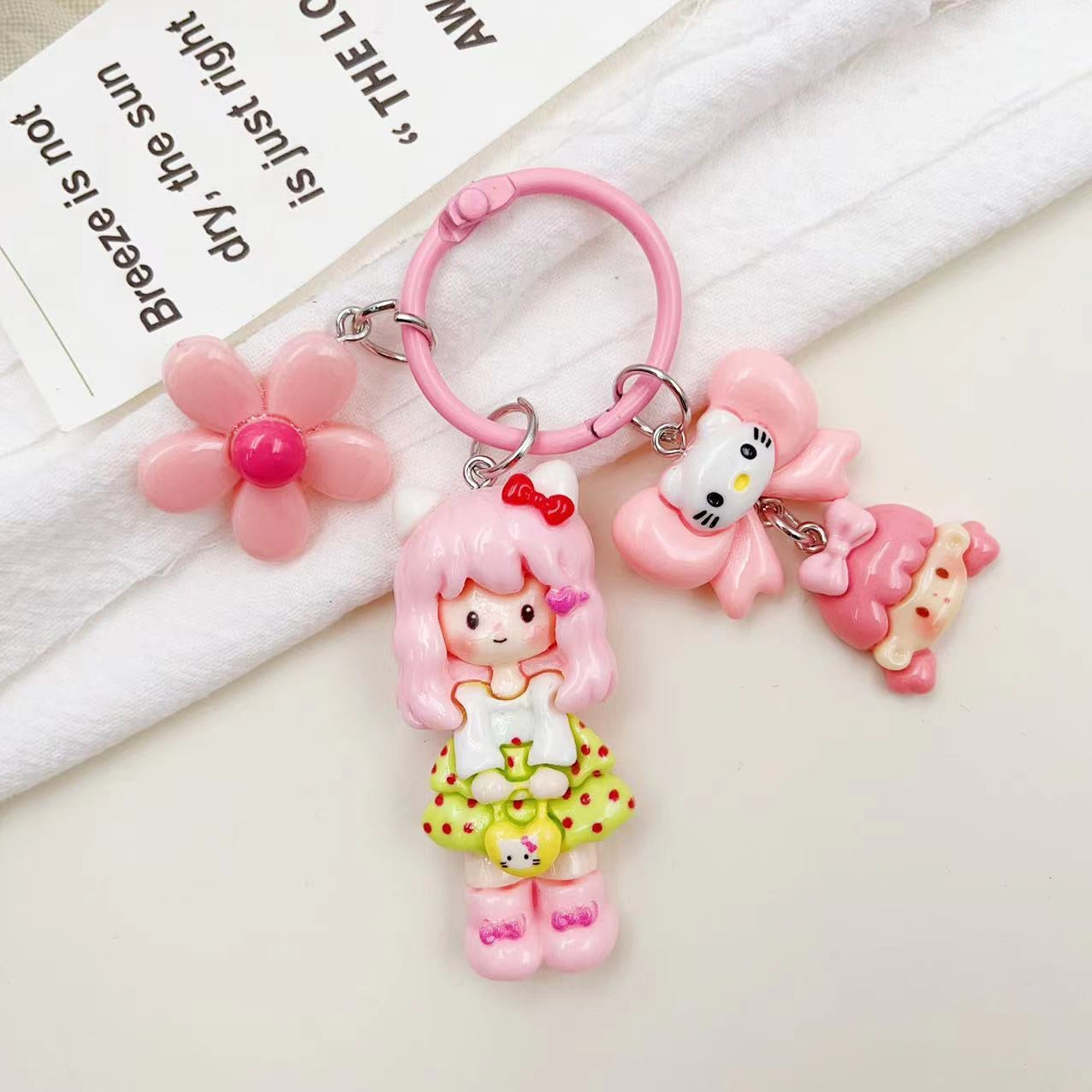 Cute Girl Keychain Pendant