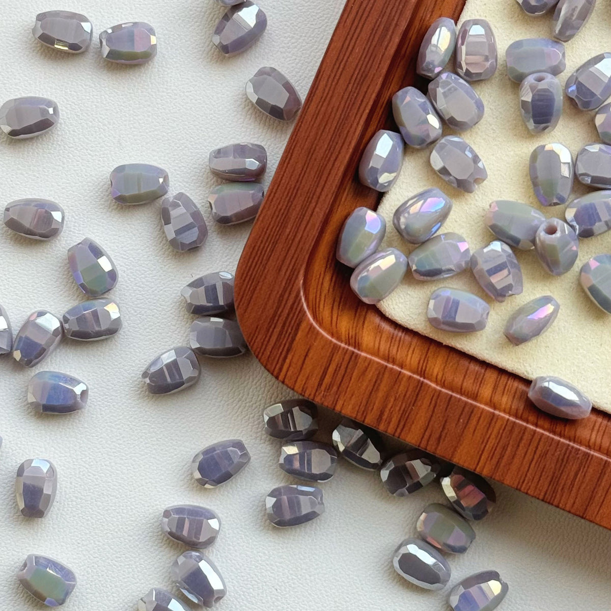 Melon‑seed Shaped Crystal Glass Beads