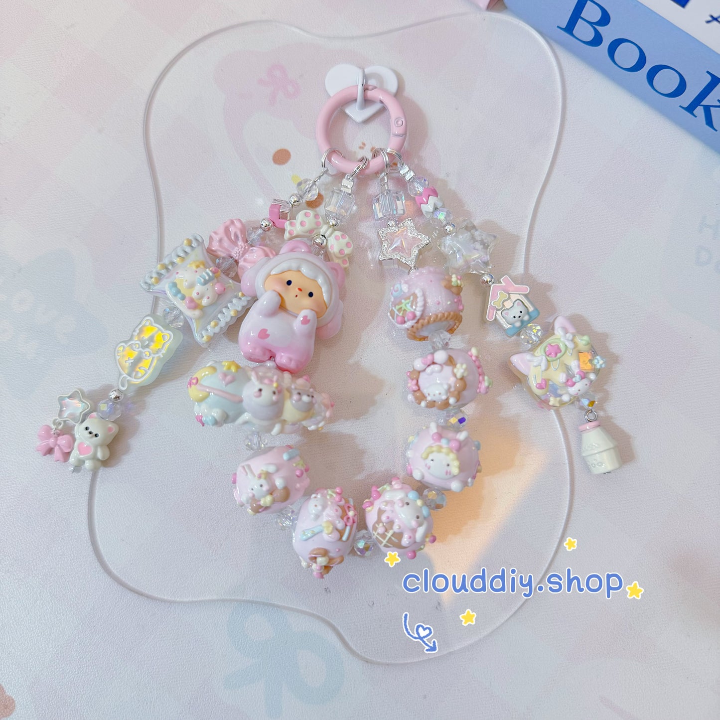 Coffee Pink Hand-Painted Beads