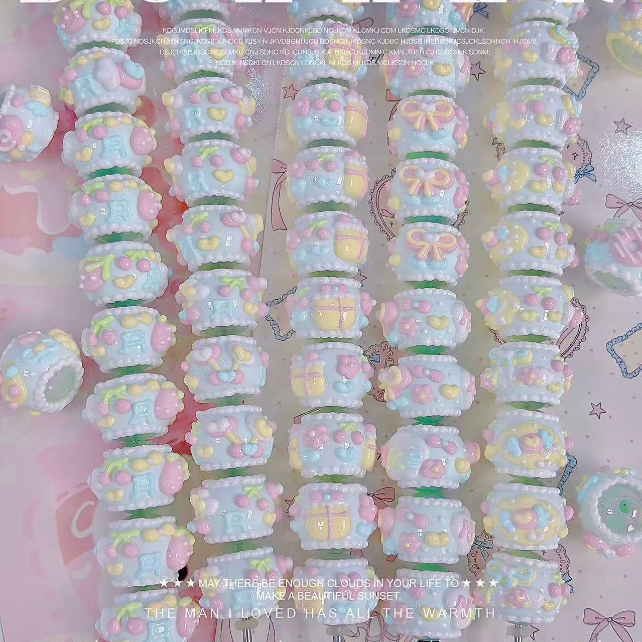 Blue Tone Handpainted Beads