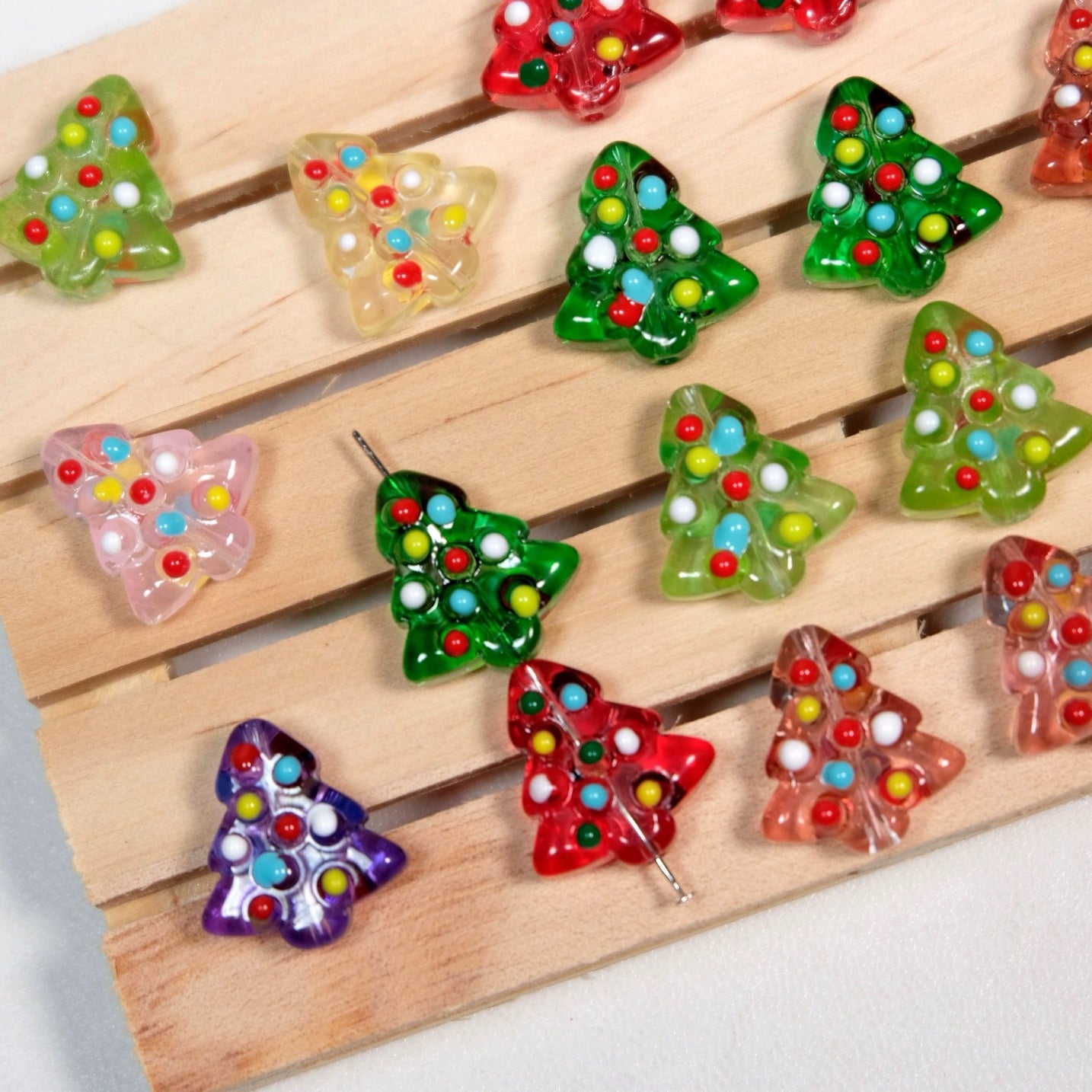 Hand-painted Christmas Tree Beads