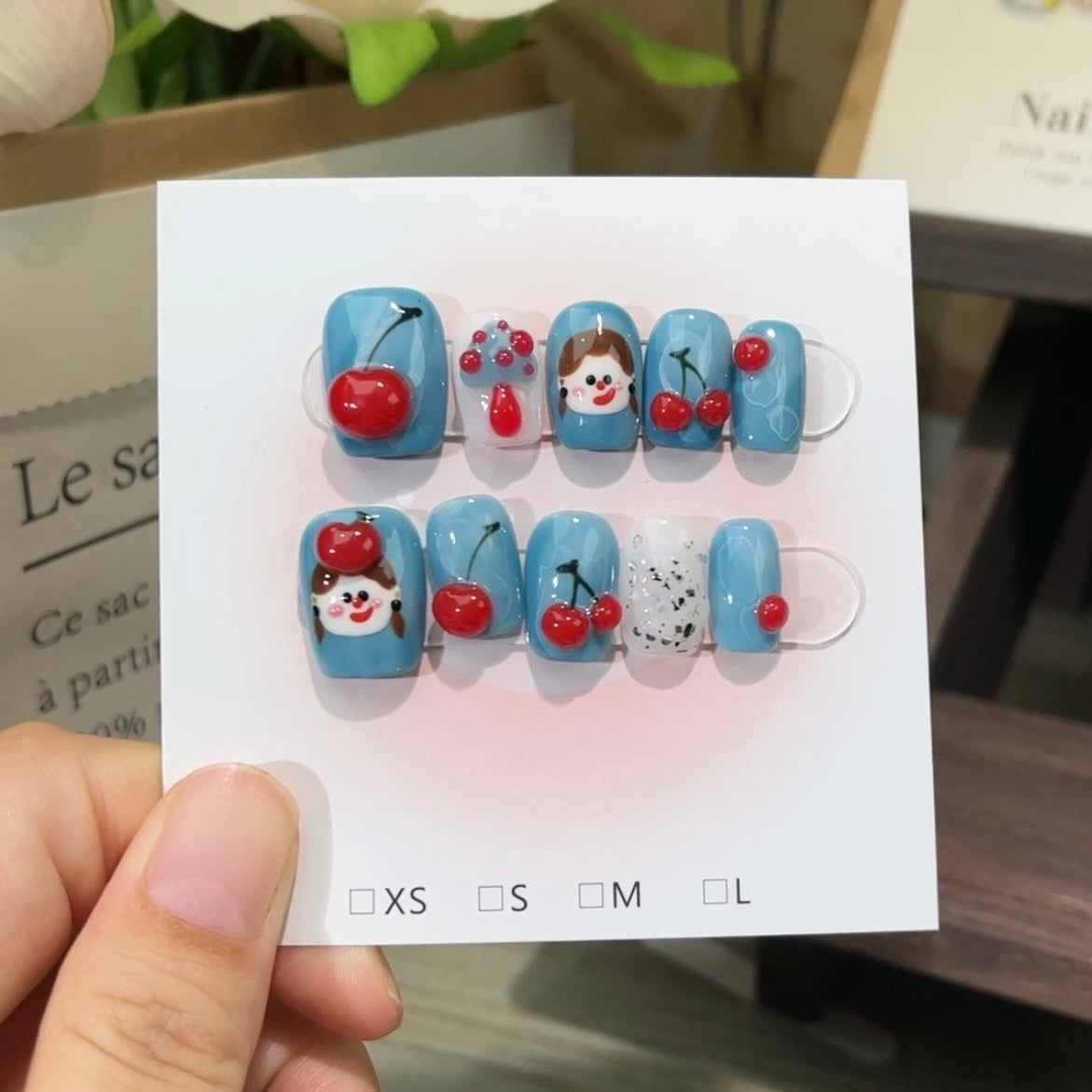 Cherry Blossom Girl Handmade Nail Art