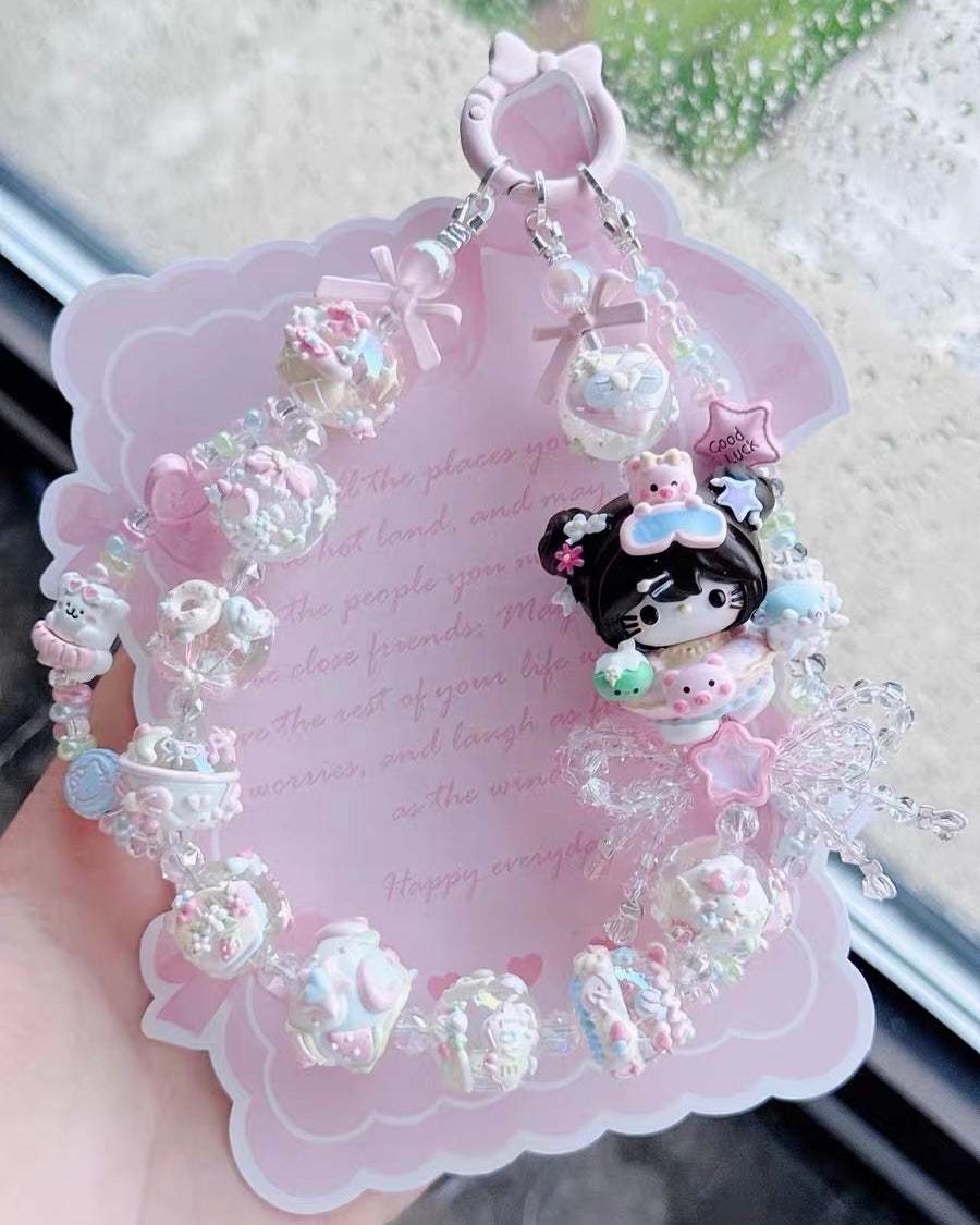 Cute Girl Handmade Keychain