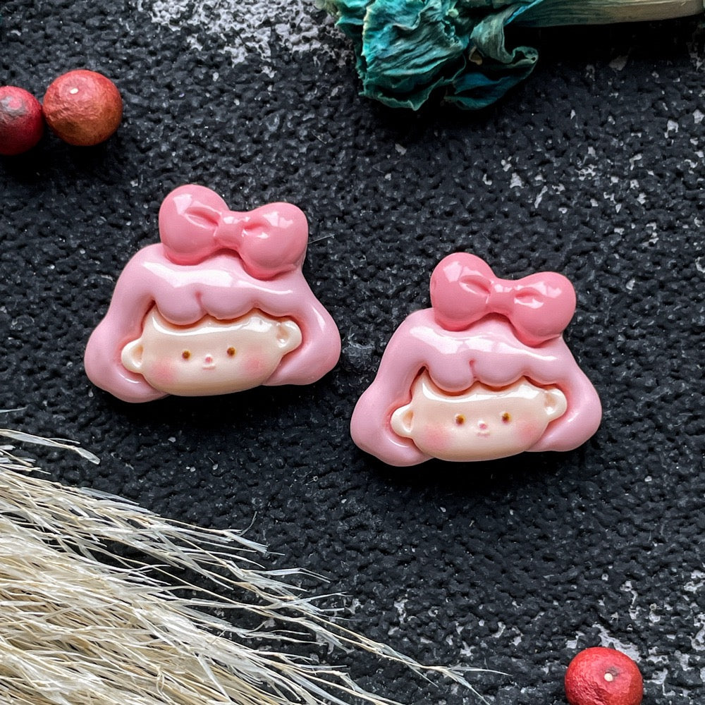 Cute Bunny Girl Resin Charms