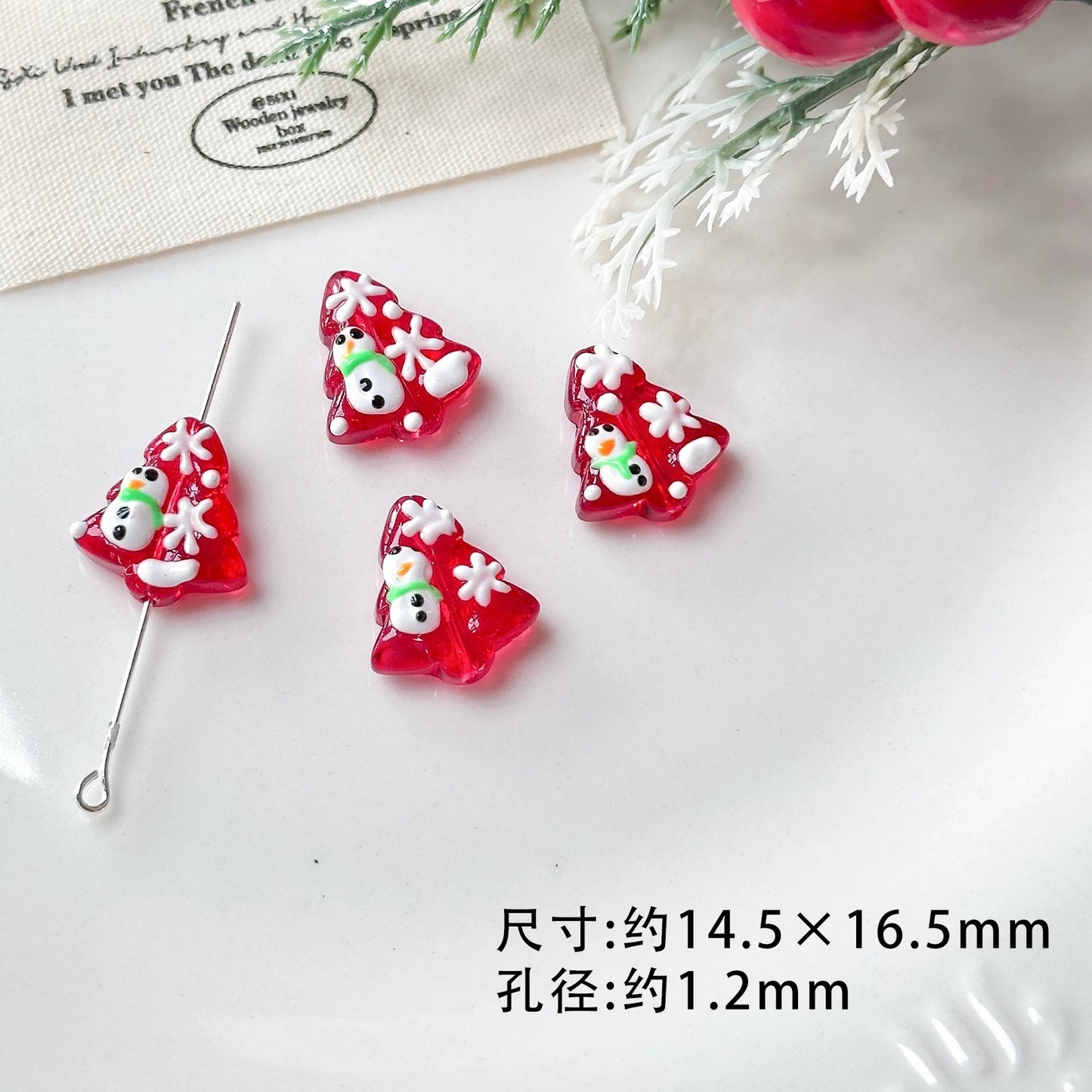 Hand-painted Beads For Christmas Tree