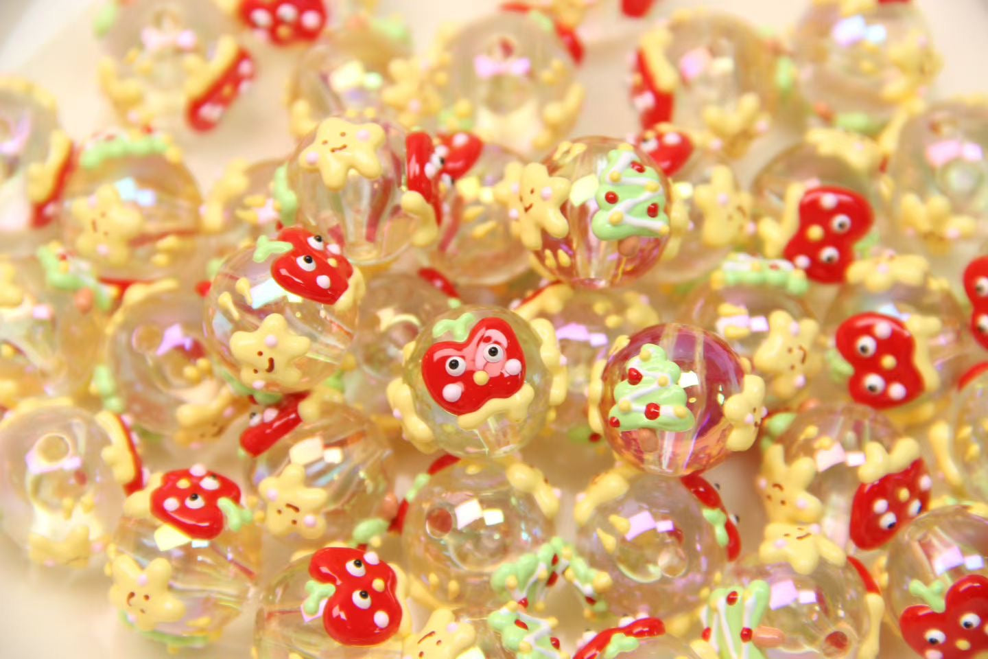 Christmas Hand-Painted Beads