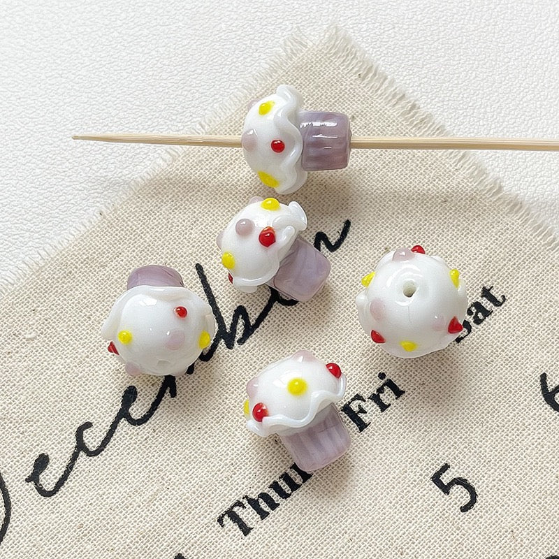 Glass Mushroom Beads
