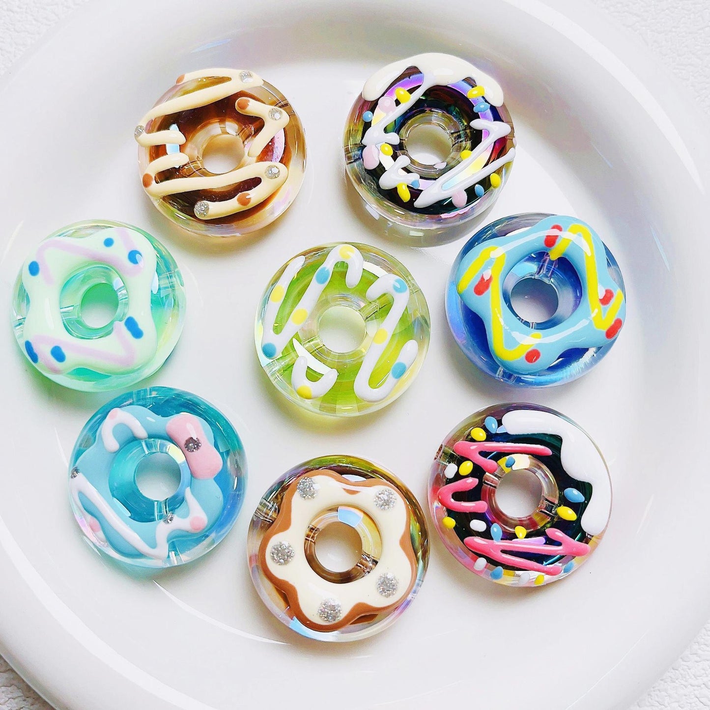 Hand-Painted Donut Beads