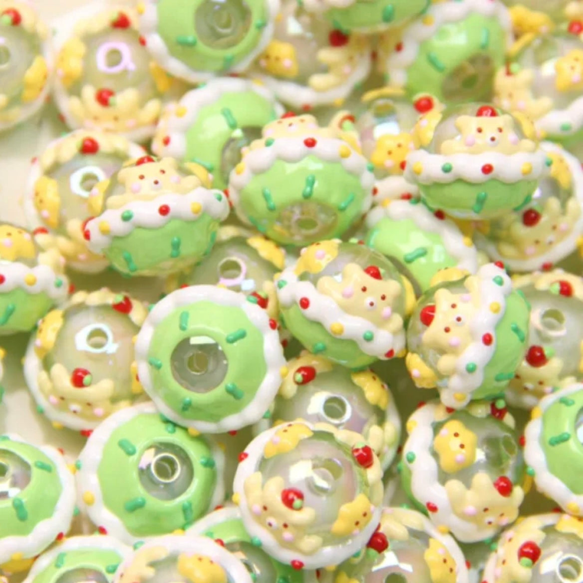 Hand-Painted Beads For Christmas Tree