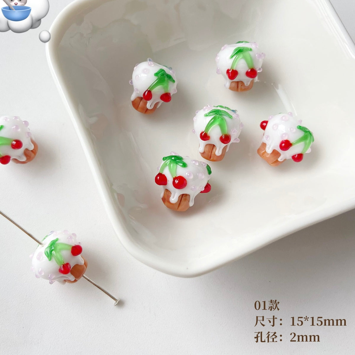 New Glass Mushroom Beads