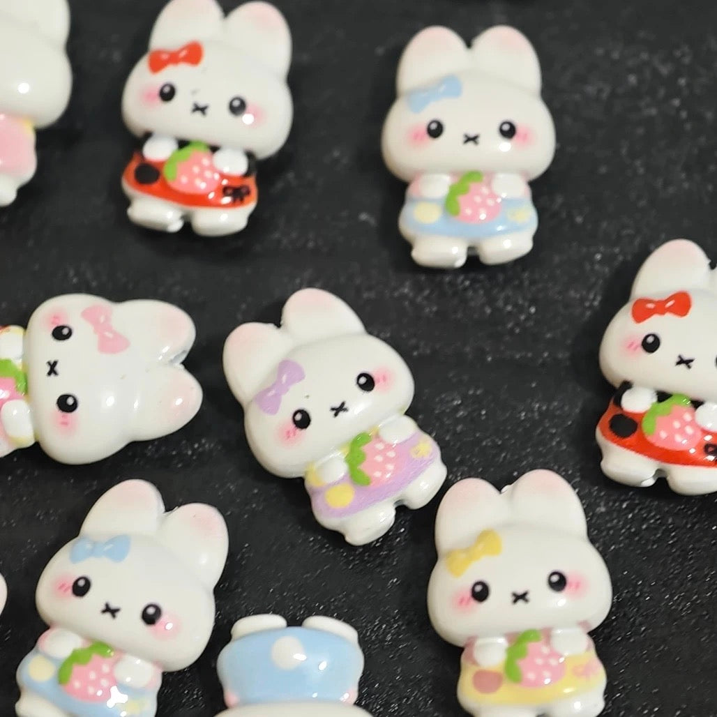 Alloy Rabbit Beaded Charm