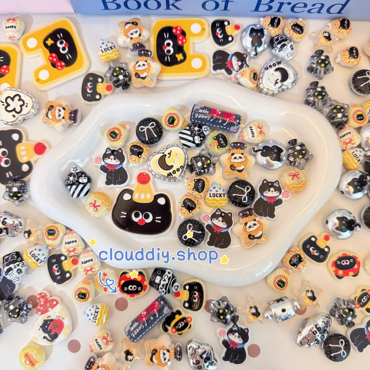 Black Embossed Beads