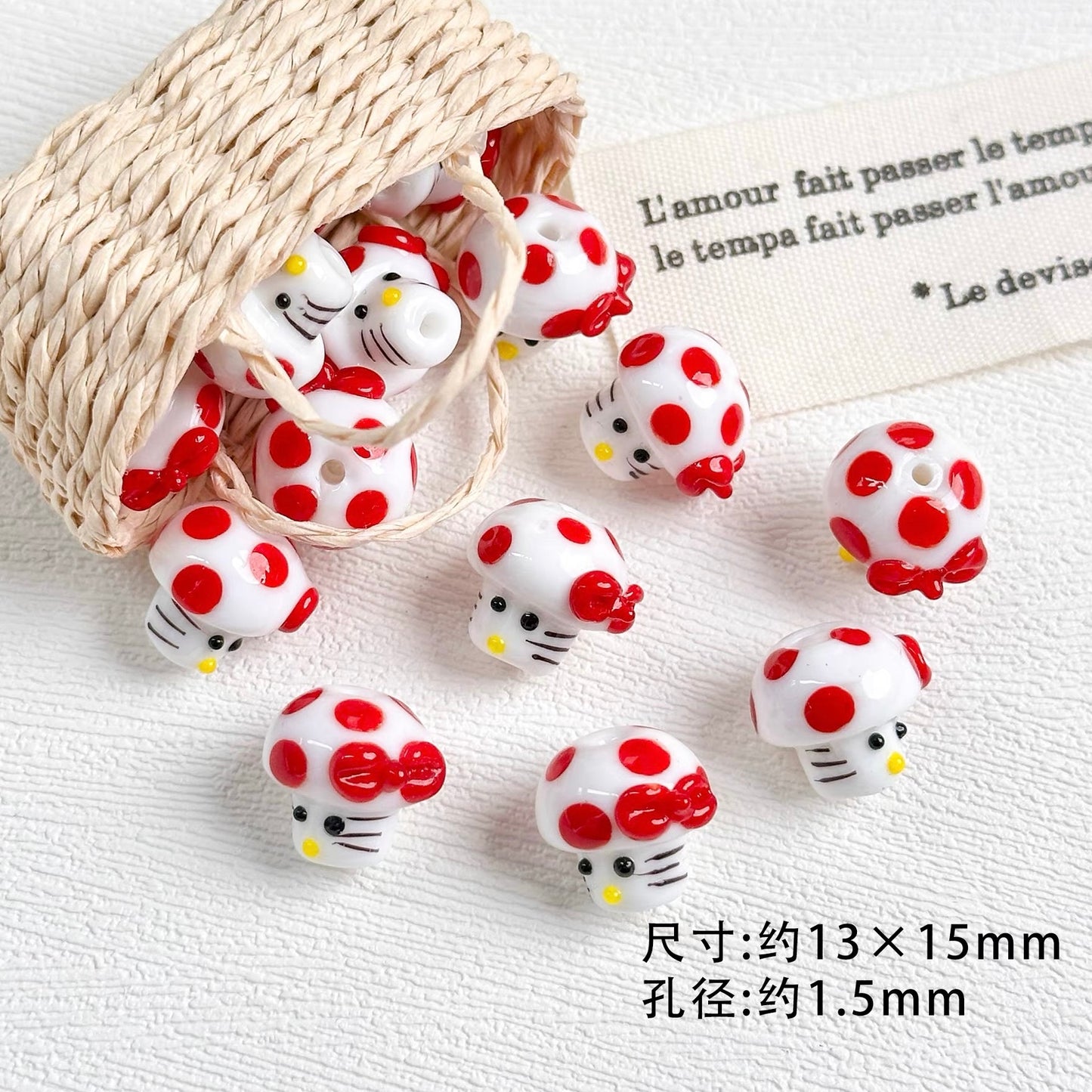 Hello Kitty Glass Beads