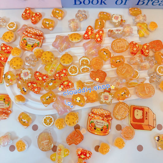 Orange Tone Embossed Beads