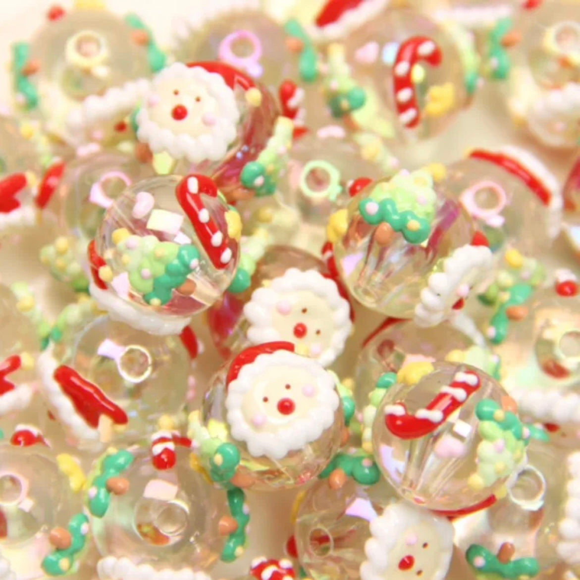 Hand-Painted Beads For Christmas Tree