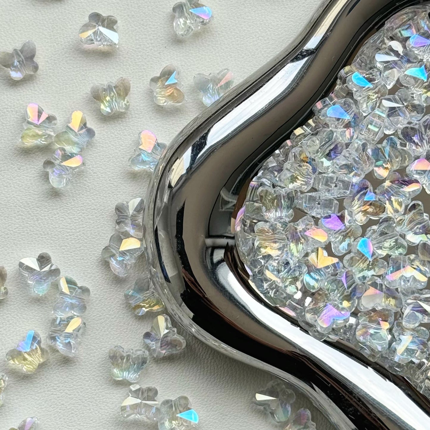 Butterfly Crystal Glass Shiny Beads