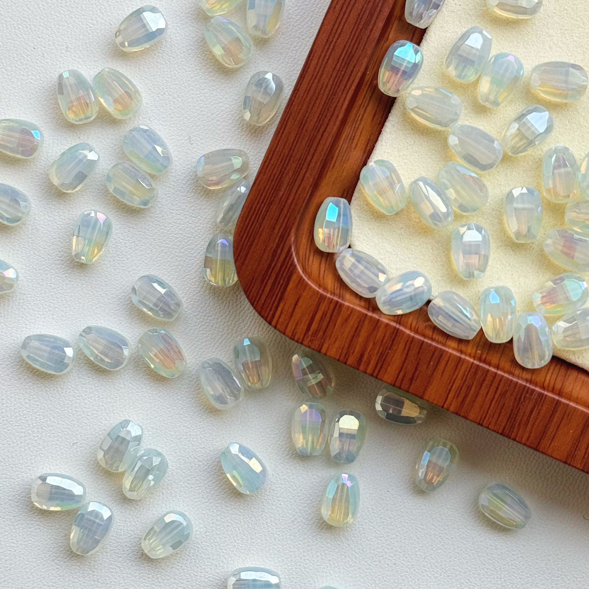 Melon‑seed Shaped Crystal Glass Beads