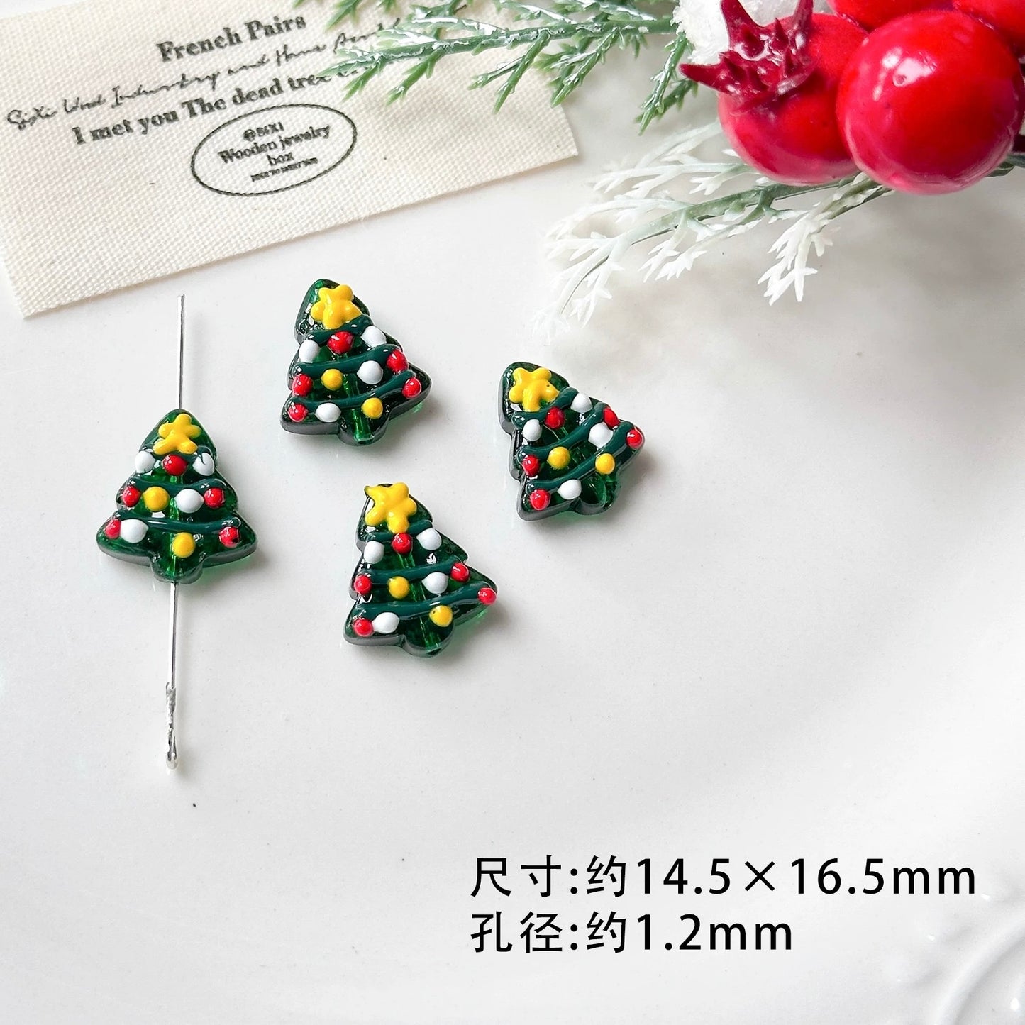 Hand-painted Beads For Christmas Tree