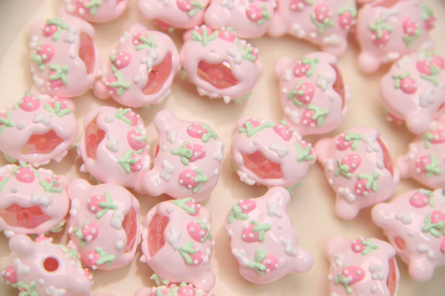 Hand-painted Bear Head Beads