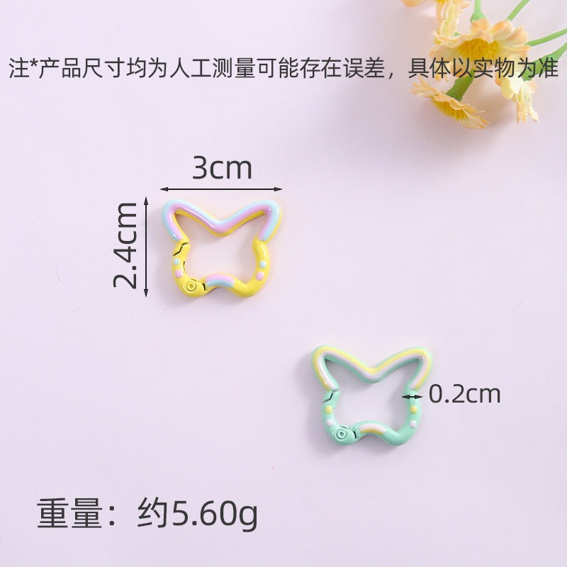 Hand‑Painted Butterfly Spring Clasp