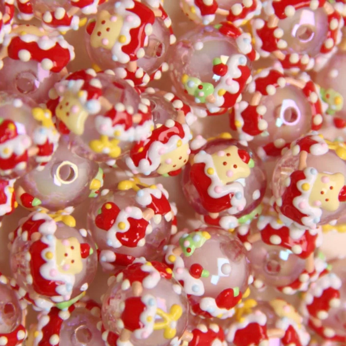 Hand-Painted Beads For Christmas Tree