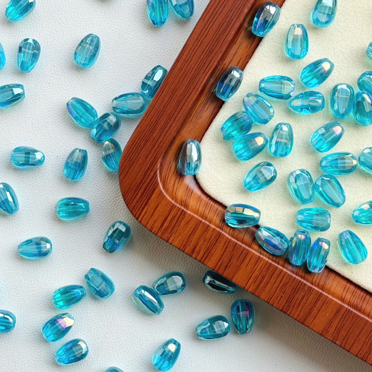 Melon‑seed Shaped Crystal Glass Beads