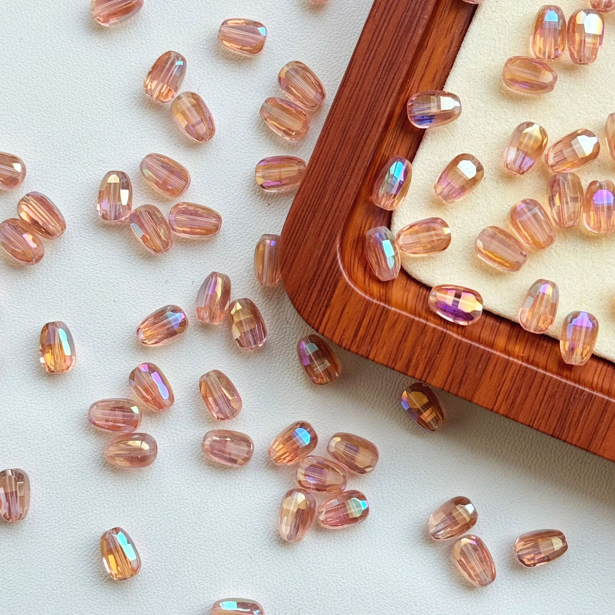 Melon‑seed Shaped Crystal Glass Beads