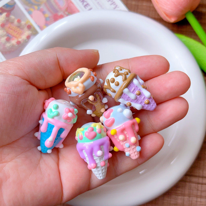 Hand-Painted Ice Cream Beads