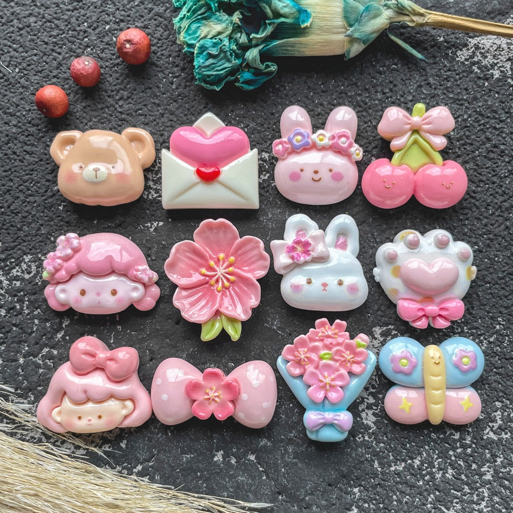 Cute Bunny Girl Resin Charms