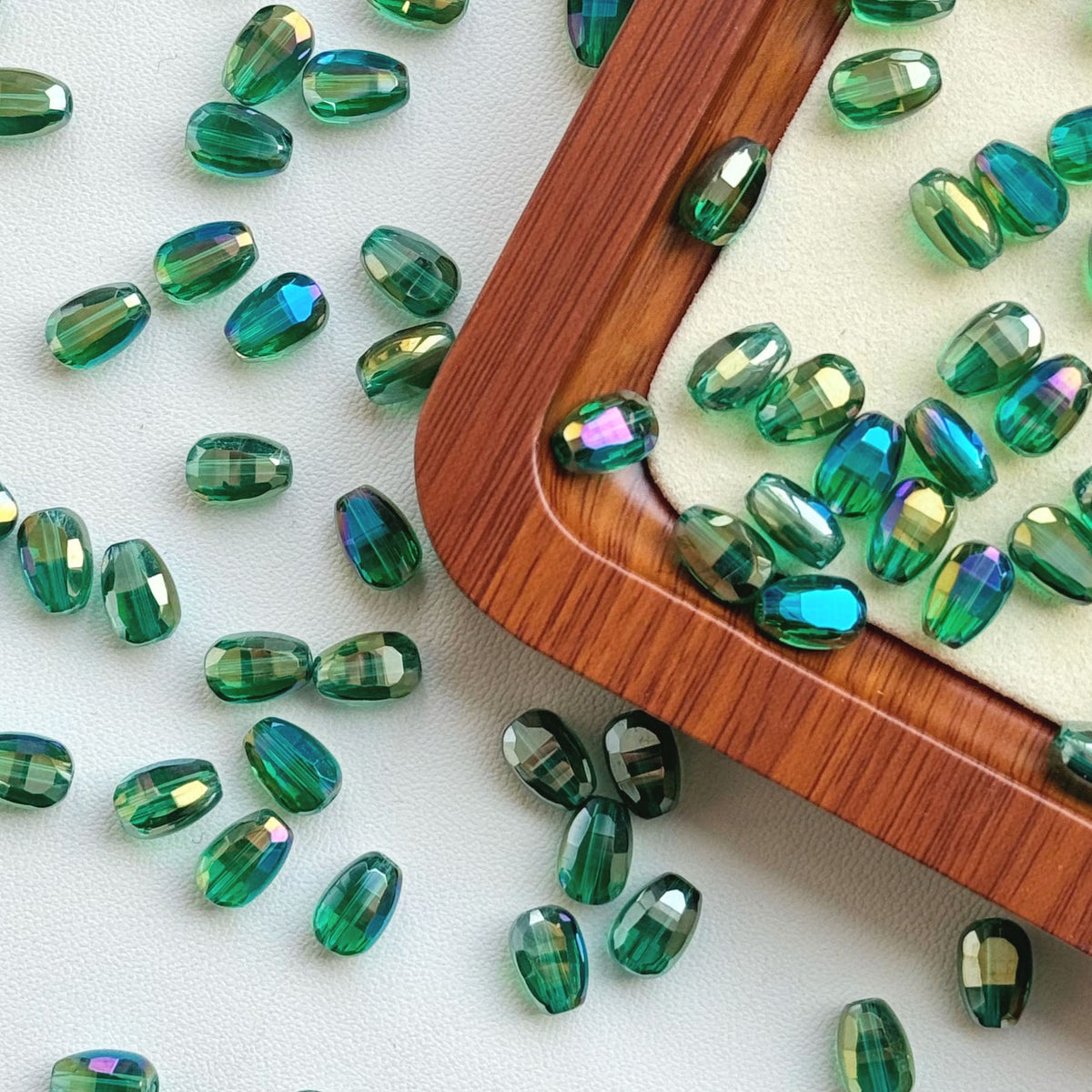 Melon‑seed Shaped Crystal Glass Beads