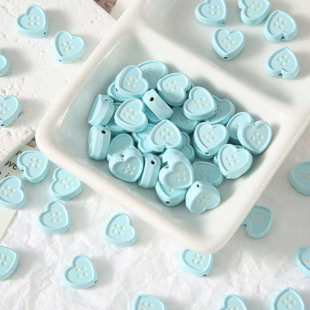 Love Heart Alloy Beads
