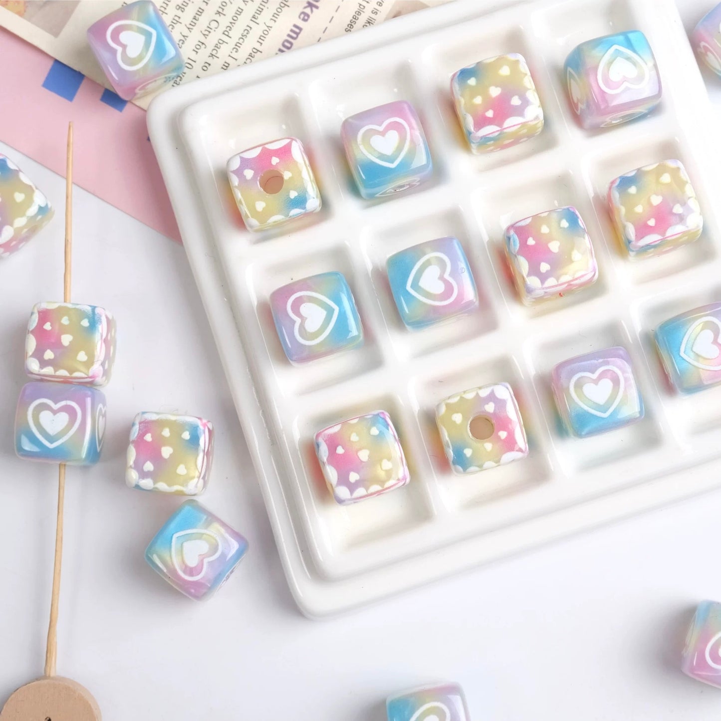 Love Heart Bead Stringing Project