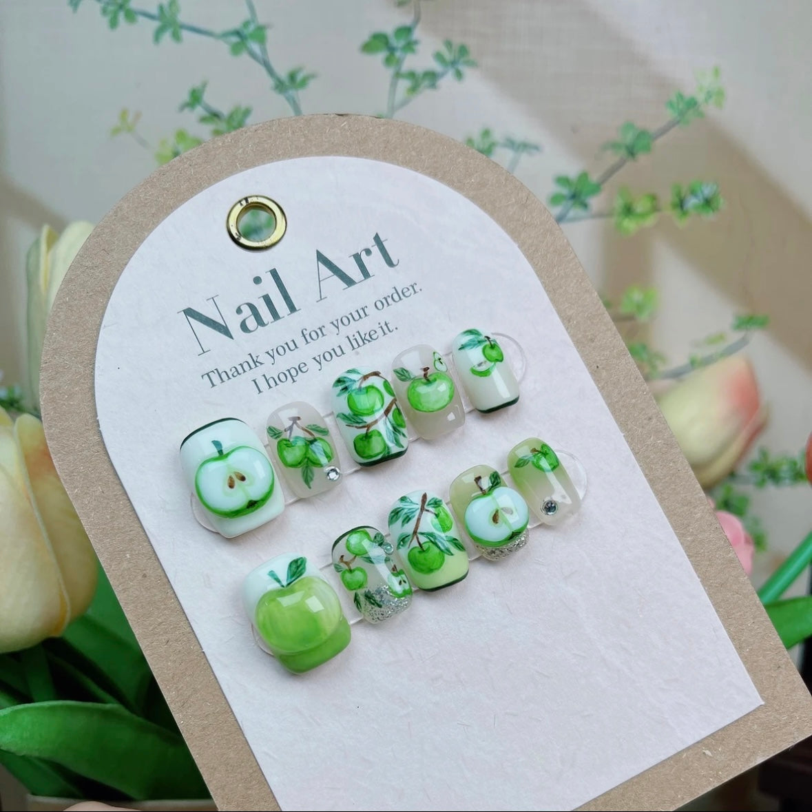 Green Apple Handmade Nails