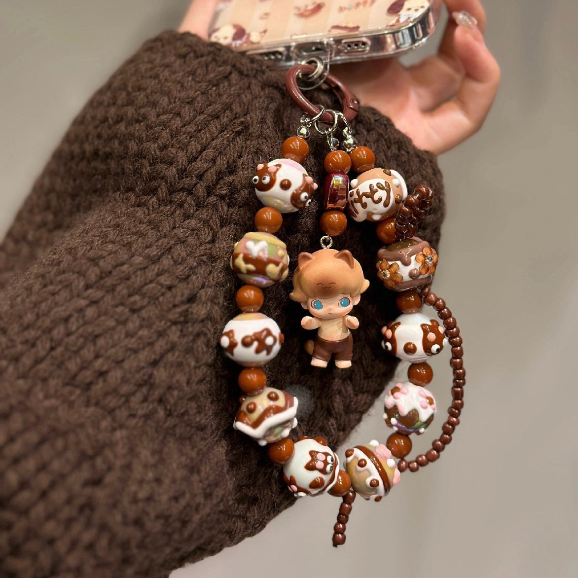Coffee Color Hand-Painted Beads