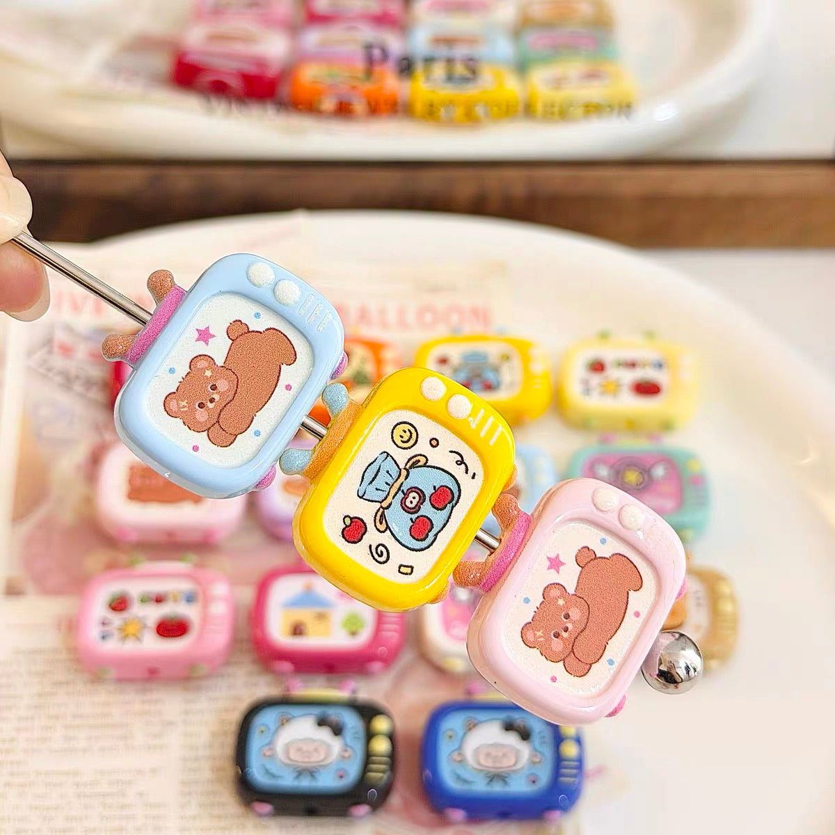 Simulation TV Bead Charm