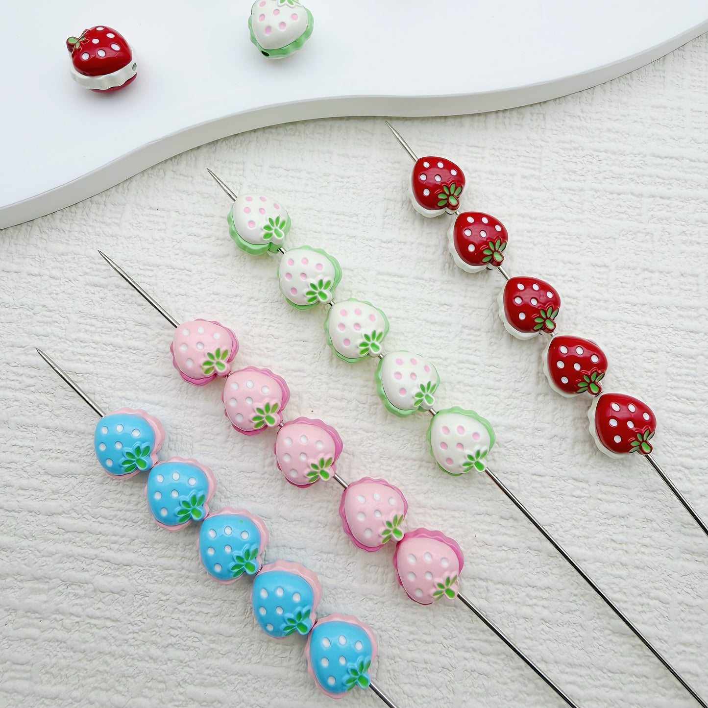 Strawberry Alloy Bead Charms