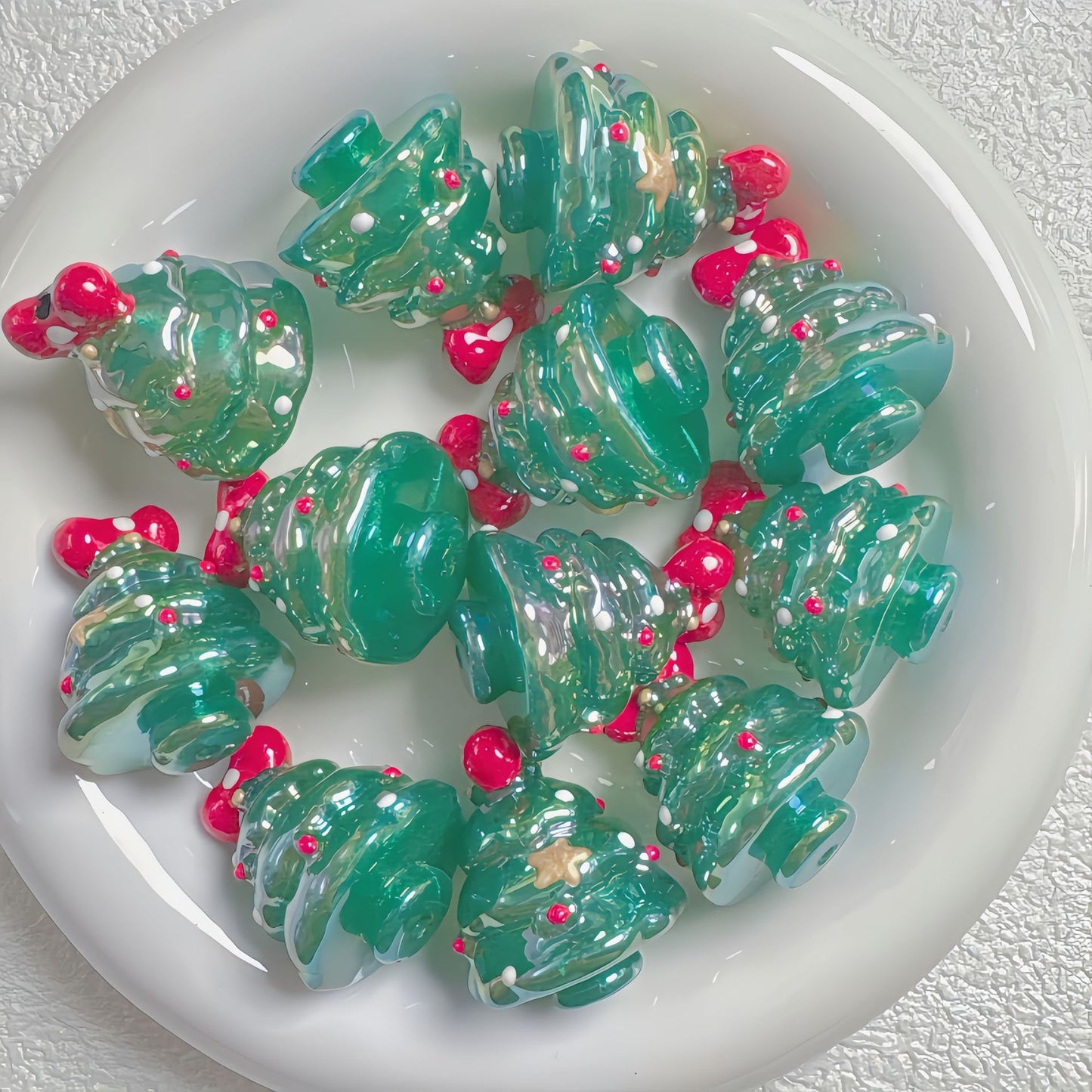 Hand-Painted Beads For Christmas Tree